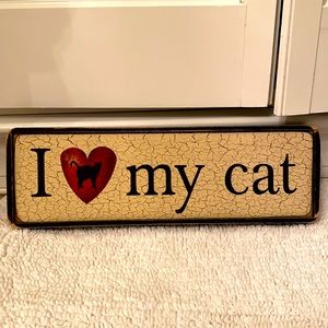 I love my cat wood sign